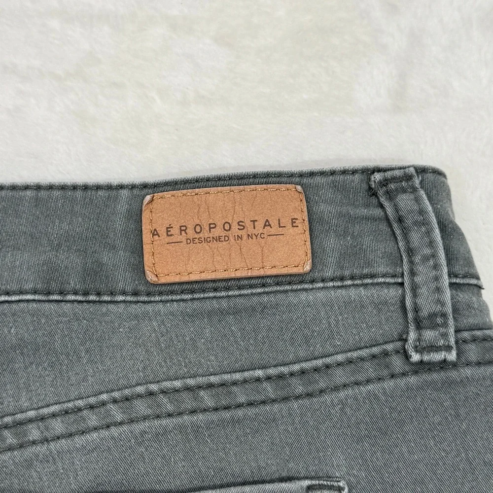 Aeropostale Jeggings Womens 12 Gray Ankle‎ Jegging Mid Rise Skinny Stretch Pants